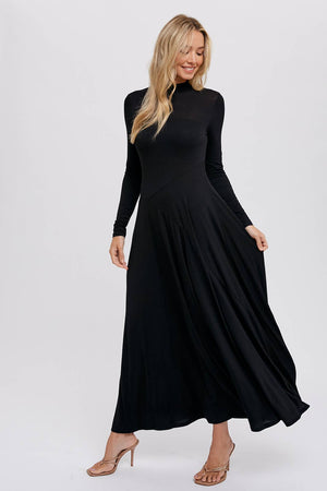 Classic Black Knit Maxi Dress