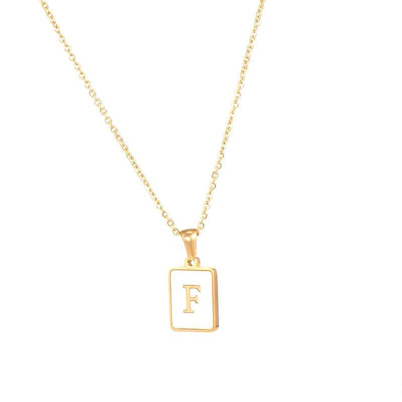 Square Initial Necklace