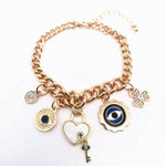 Five Charm Gold Plated Bracelet
