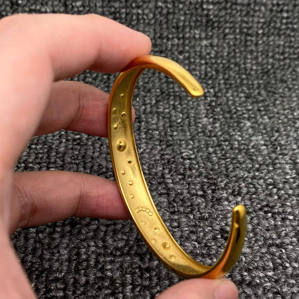 Inlaid CZ Sun Moon Star 18K Gold Plated Cuff