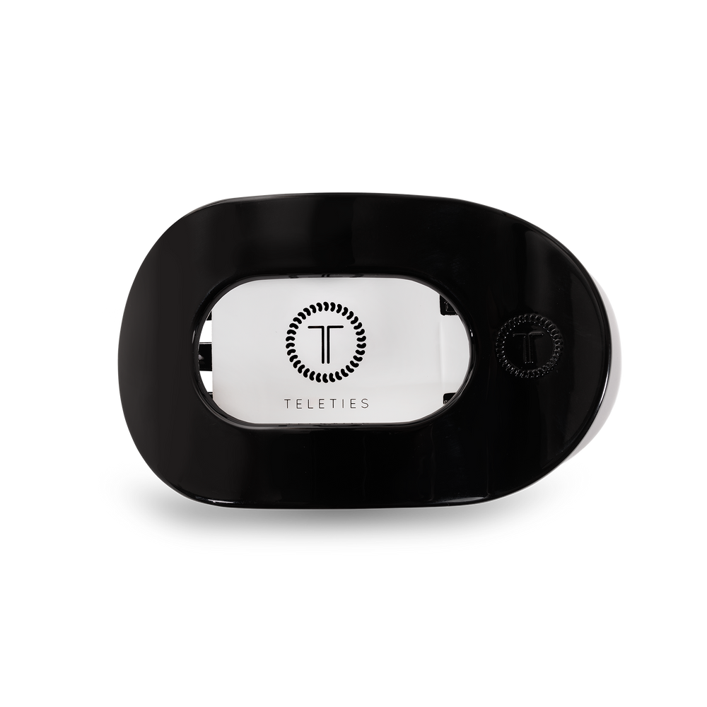 TELETIES - Round Flat Hair Clip | Small | Jet Black