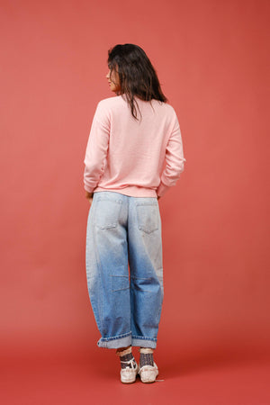 Pink Cashmere Blend Crew Sweater