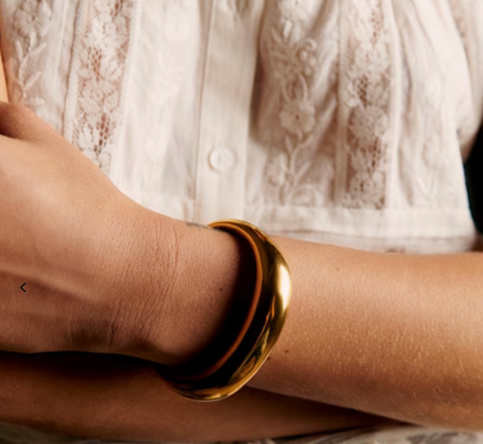 HoopLa - Editorial Hinge Bracelets 14K Gold PVD- Recycled : Yellow Gold / Wave