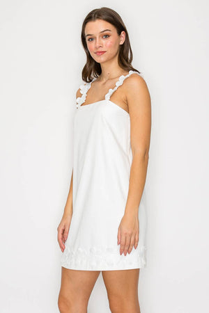 Lovely White Daisy Mini Dress
