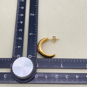 Inlaid Colored CZ 18K Gold Plated