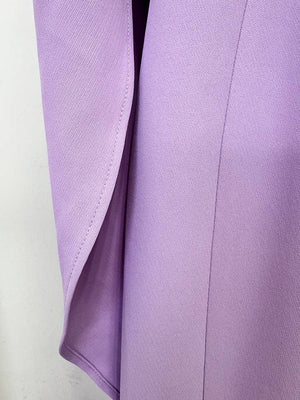 Lavender Rhinestone Gown with Draped Shawl