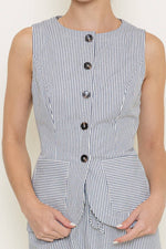 Striped Button Vest