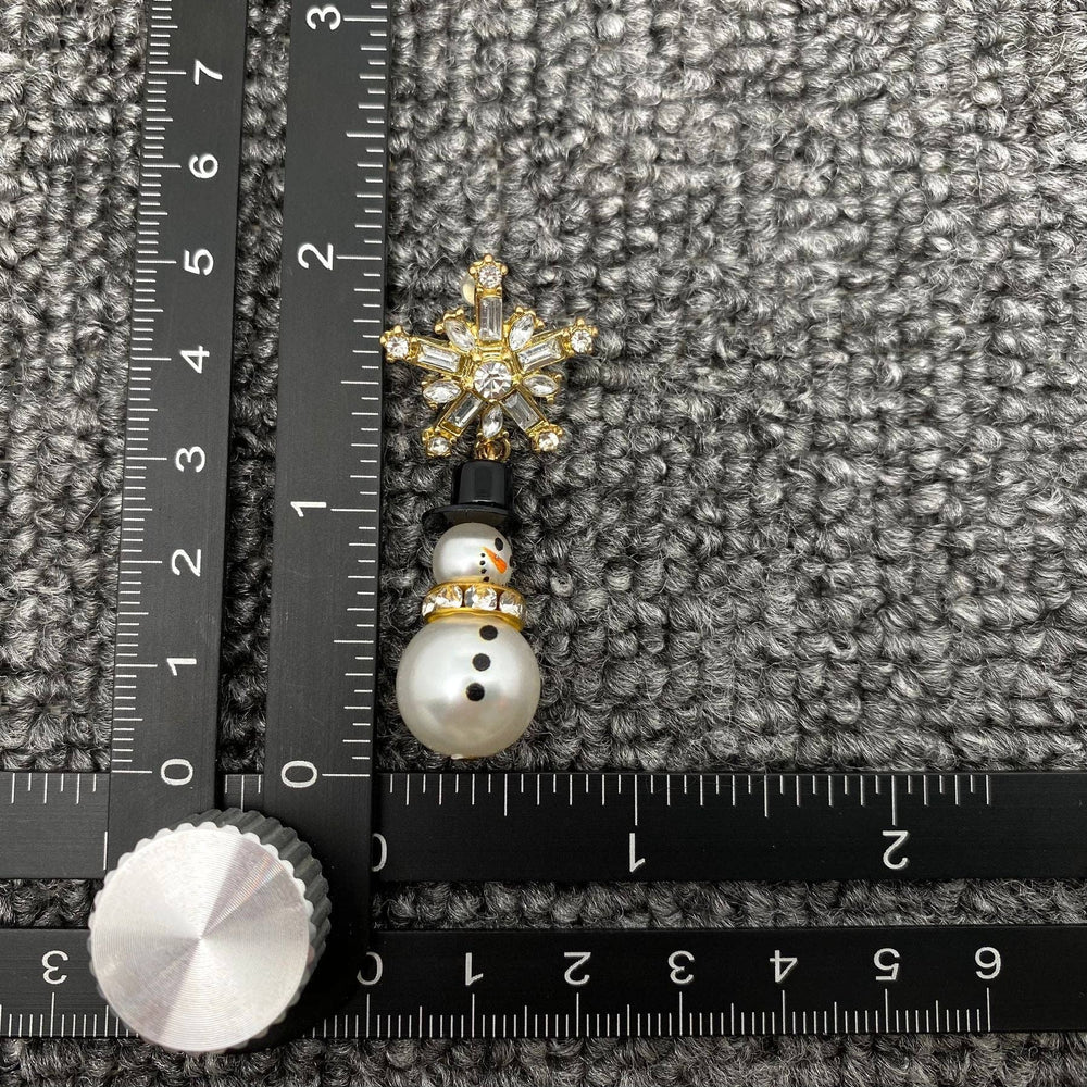 Sparkling Snowman Snowflake Post Earrings