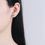 Four-Prong Moissanite Stud Earrings in 925 Sterling Silver: 2.0 ct