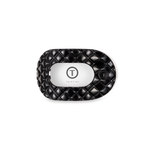 TELETIES - Flat Round Hair Clip | Small | Jet Black Quilted