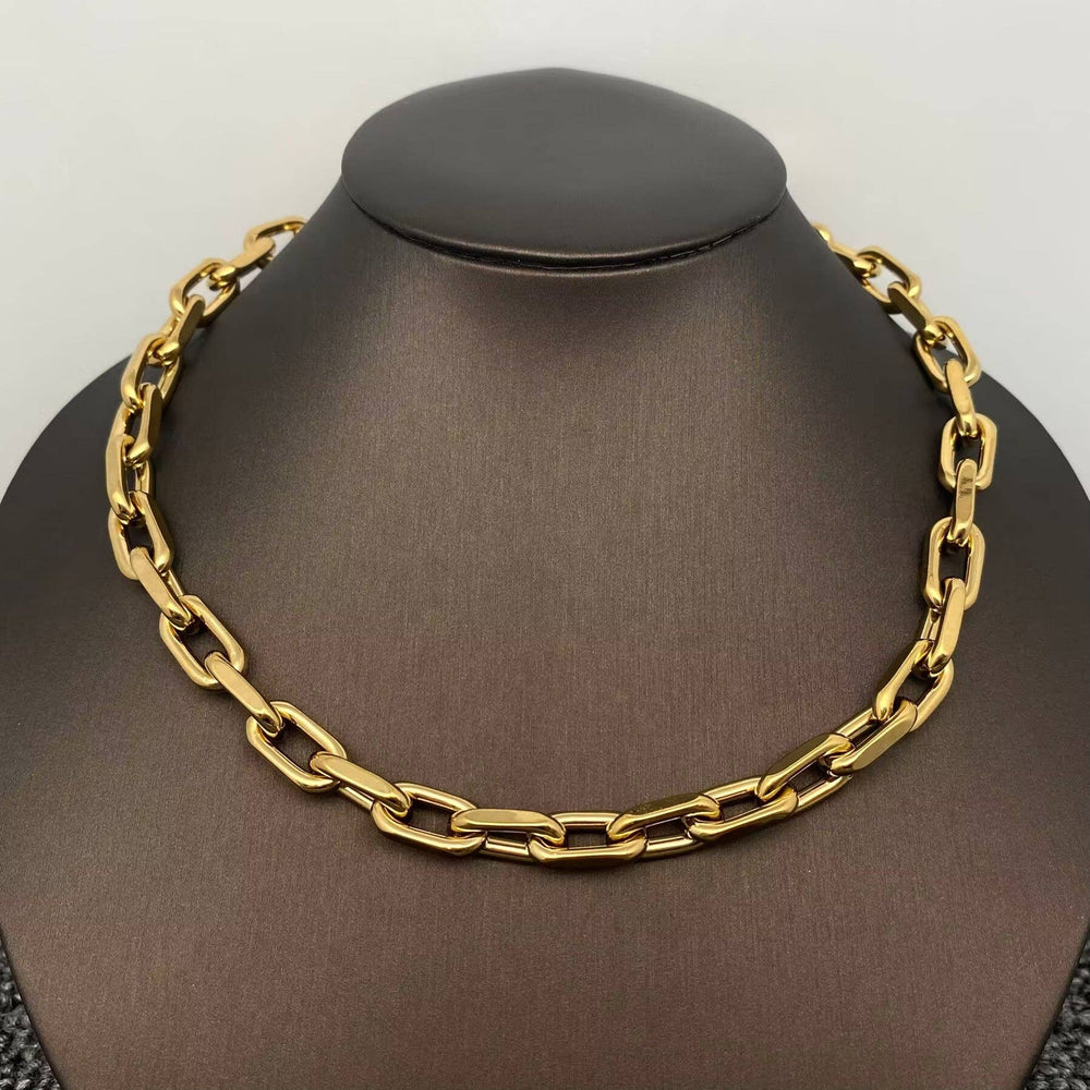 18K Gold Plated Stainless Steel Thick Chain Necklace