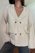 Oatmeal Cable Knit Cardigan