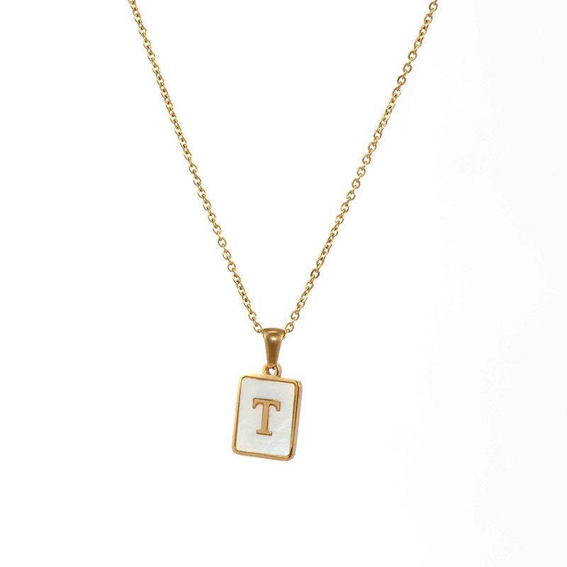 Square Initial Necklace