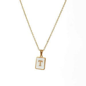 Square Initial Necklace