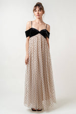 Bow Polka Dot Maxi Dress