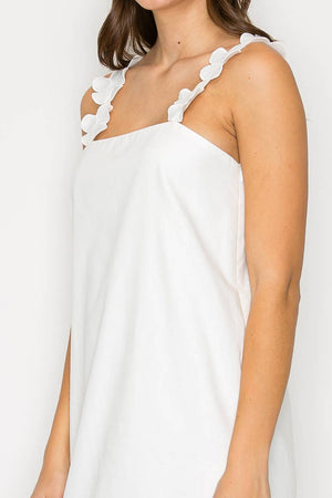 Lovely White Daisy Mini Dress
