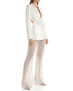 Luxe Pearl Blazer & Sparkle Mesh Suit
