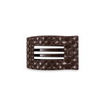 TELETIES - Flat Rectangle Hair Clip | Small | Truly Taupe Quilted