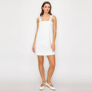 Lovely White Daisy Mini Dress