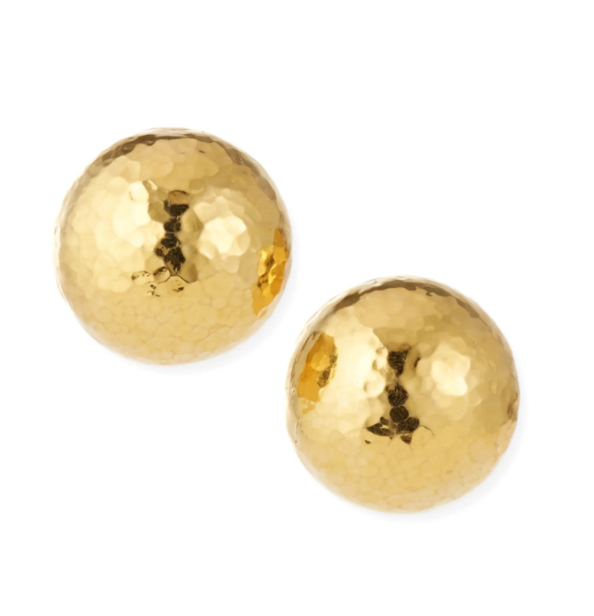HoopLa Style - Pop It Button Stud Earrings, Earring Steel Leaver Back: Yellow Gold