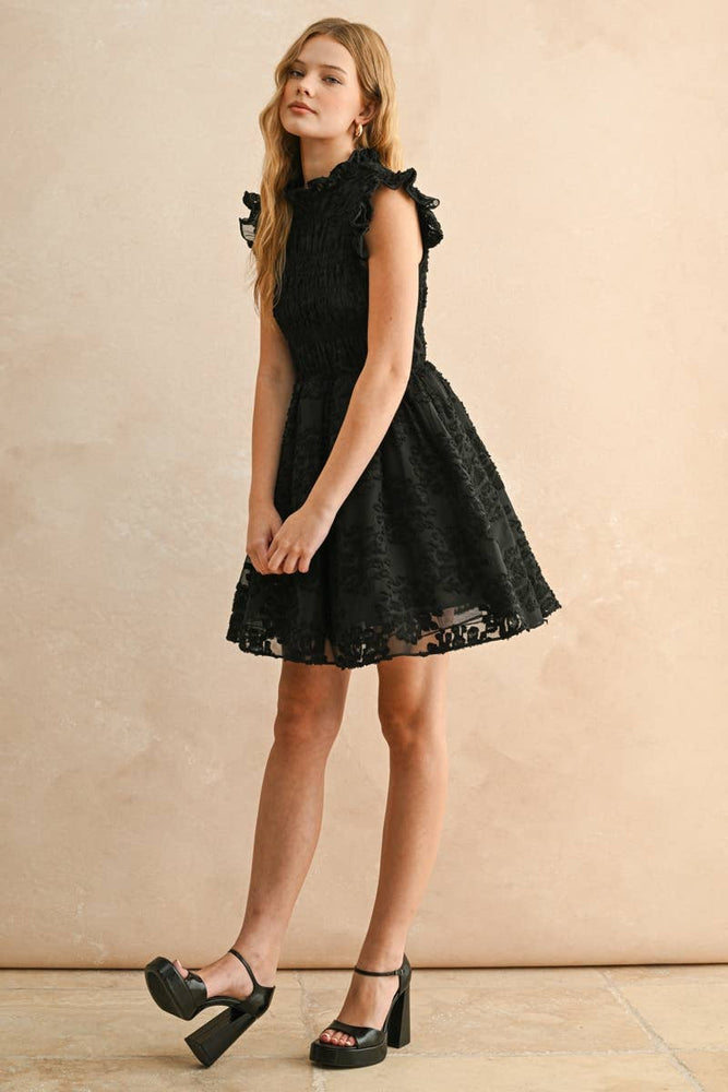 Velvet Lace Fit and Flare Dress