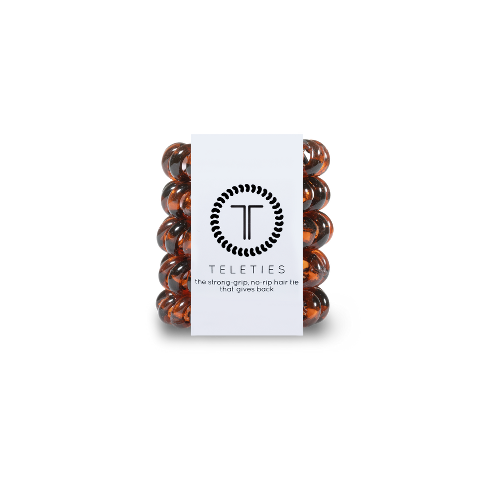 TELETIES - Spiral Hair Coils | Tiny | Tortoise Hair Ties