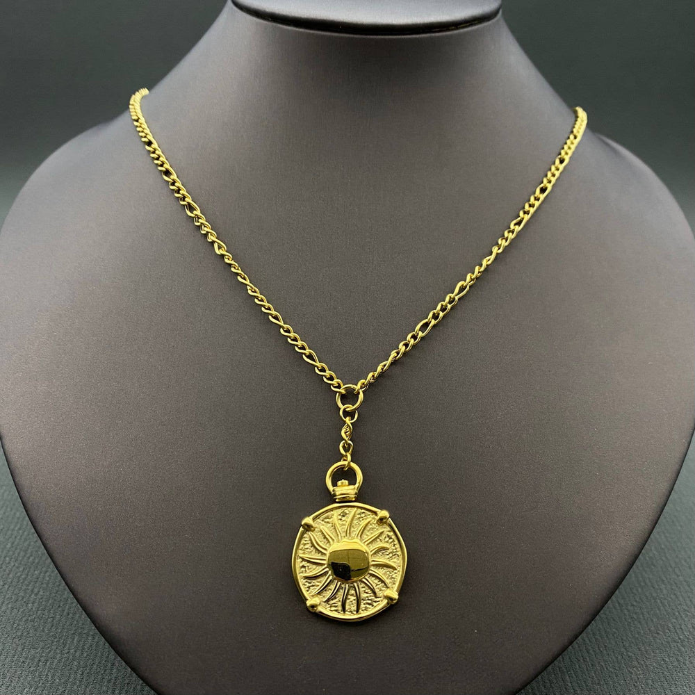18K Gold Plated Sun Charm Necklace