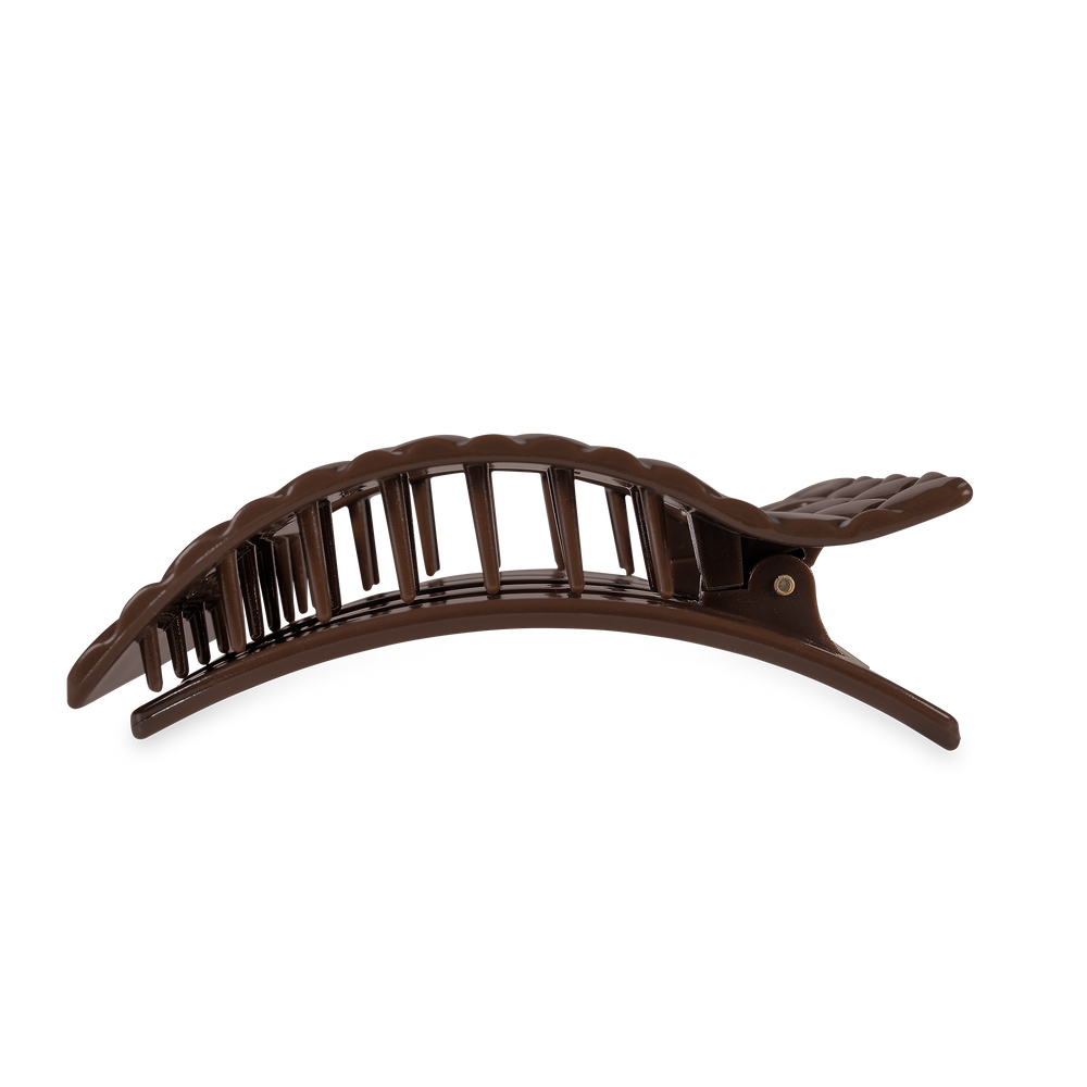 TELETIES - Flat Rectangle Hair Clip | Large | Truly Taupe Quilted