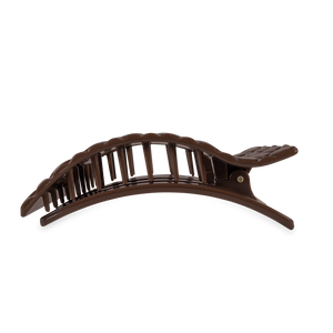 TELETIES - Flat Rectangle Hair Clip | Large | Truly Taupe Quilted