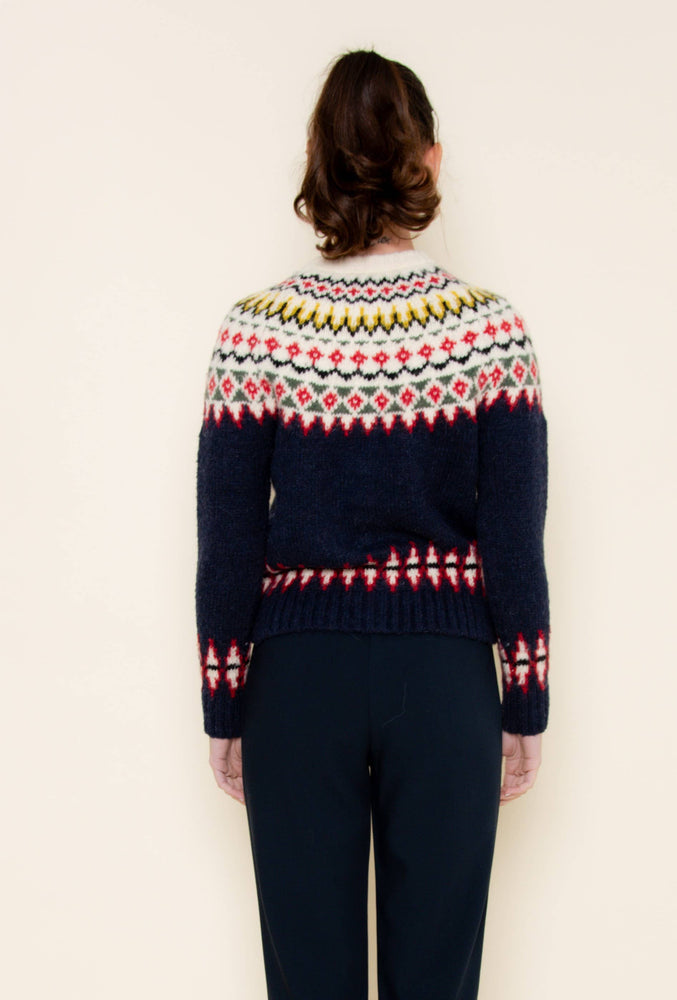 Fair Isle Knit Sweater Cardigan