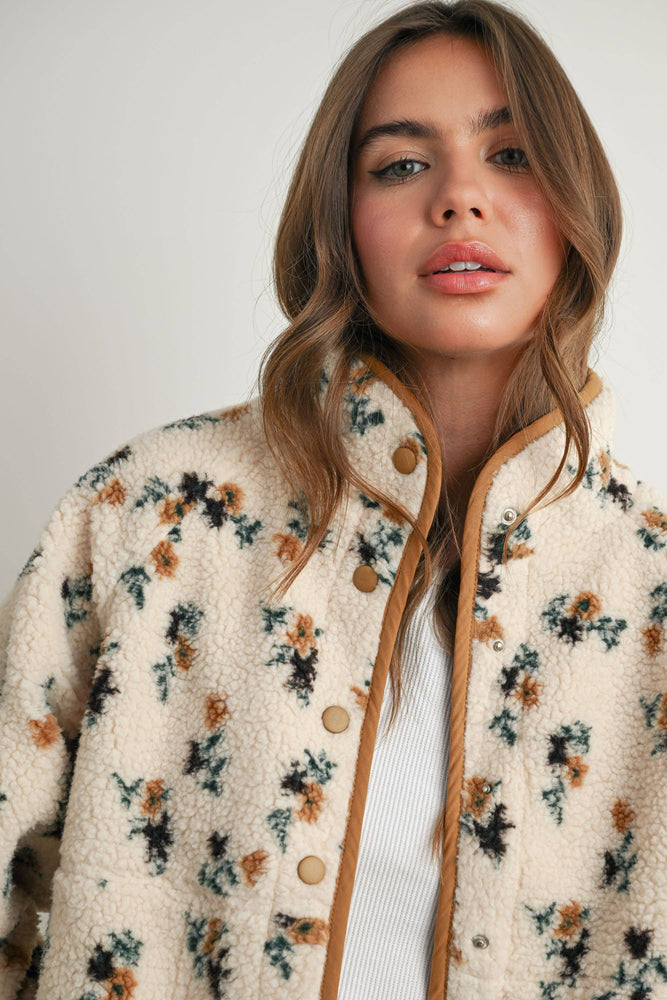 Floral Fluffy Fleece Jacket