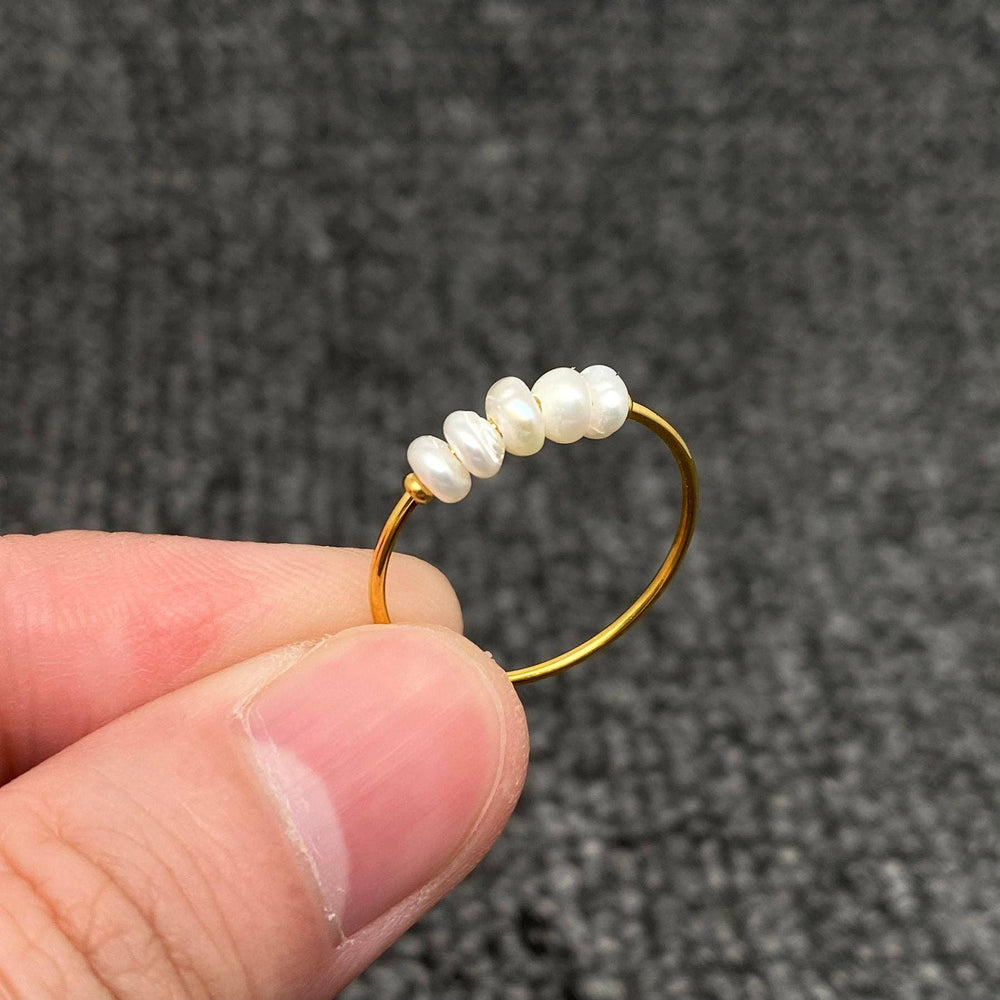 Pearl Beaded 18K Gold Plated Fine Ring