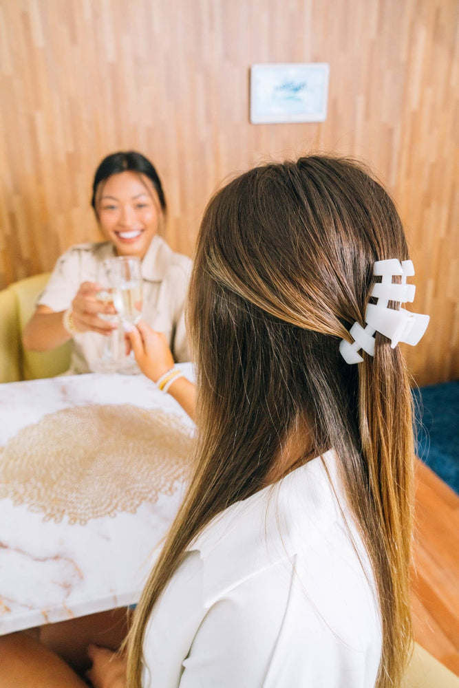 TELETIES - Classic Hair Clip | Med. | Coconut White