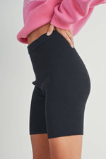 Sweater Ribbed With Waist Elastic Shorts