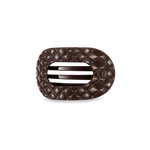 TELETIES - Flat Round Hair Clip | Small | Truly Taupe Quilted