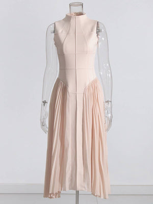 Modern Pleated Blush Dress