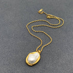 Baroque Pearl 18K Gold Plated SS Twist Chain Necklace