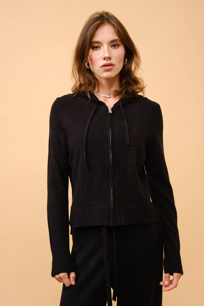 Chocolate Cashmere Hoodie Zip Up