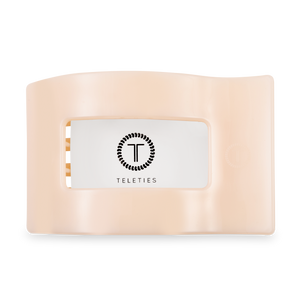 TELETIES - Flat Rectangle Hair Clip | Large | Almond Beige
