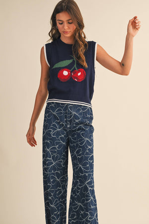 Cherry Navy Sweater