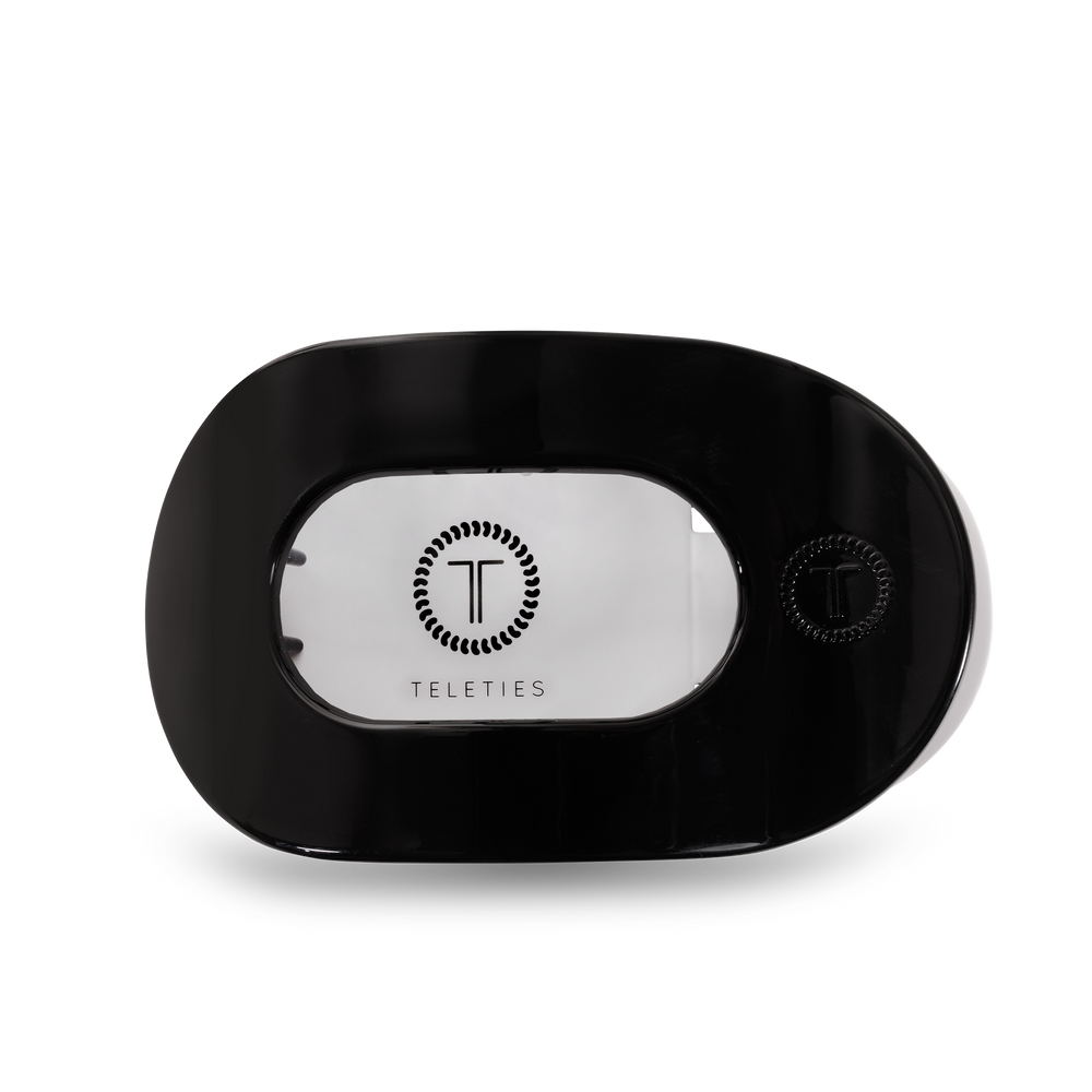 TELETIES - Round Flat Hair Clip | Large | Jet Black