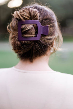 TELETIES - Square Flat Hair Clip | Large|  Burgundy Bliss