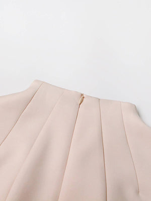 Modern Pleated Blush Dress