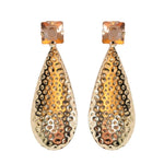 St Armands Designs of Sarasota - Rosé Bubbles Hammered Rose Gold Statement Earrings