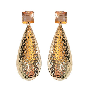 St Armands Designs of Sarasota - Rosé Bubbles Hammered Rose Gold Statement Earrings