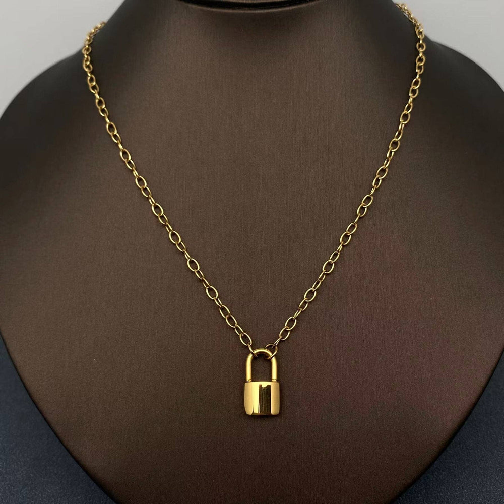 Lock Charm 18K Gold Plated Necklace