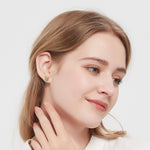 Oval Topaz Star Stud Earrings
