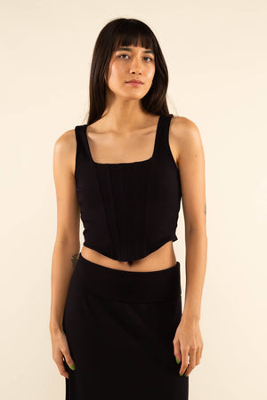 Corset Tank Top: Black