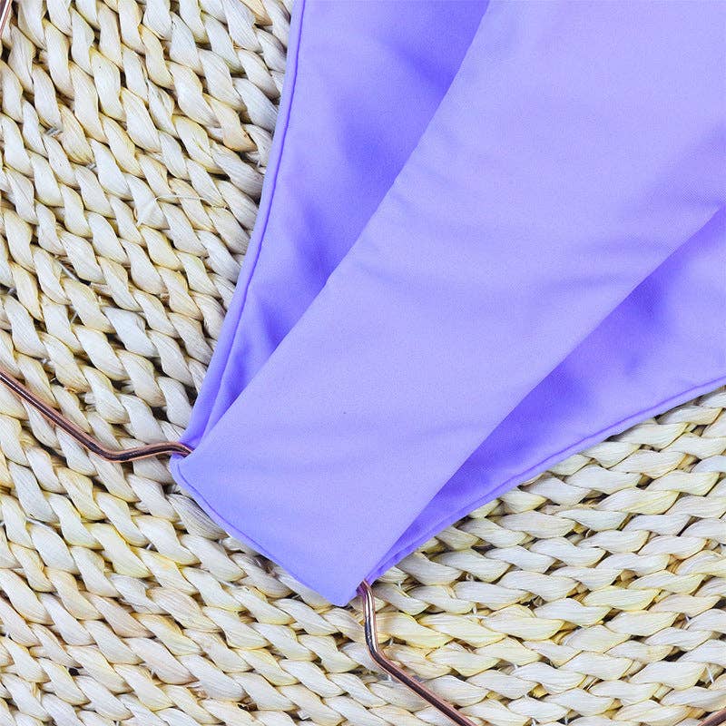 Lilac One Shoulder Cut Out Swimsuit