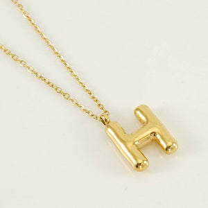 Bubble Shape Initial Pendant Necklace